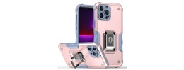 For iPhone 13 Pro Max Ring Magnetic Kickstand Hybrid Case Cover - Rose Gold
