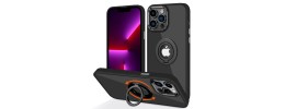 For iPhone 13 Pro Max SQUARE Passion Glitter Diamond Ring Stand Case Cover - BLACK CHROME G