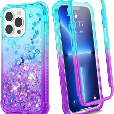 For iPhone 13 Pro Max Shimmer Glitter Floral Design Thick TPU Case Cover - Purple