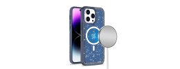For iPhone 13 Pro Max Sparkle Glitter Hybrid Case Cover - Dark Blue
