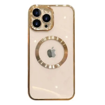 For iPhone 13 Pro Max Square Passion Hearts Bling Glitter Floral Ring Stand Case Cover - Gold