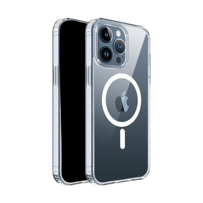 For iPhone 13 Pro Max TRUE Transparent [Magnetic Circle] Shockproof Hybrid - Clear
