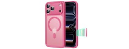 For iPhone 13 Pro Max Two Tone Frosted Glitter [Magnetic Circle] Hybrid Case Frosted Hybrid - Pink