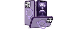 For iPhone 13 Pro Max Two Tone Frosted Glitter [Magnetic Circle] Hybrid Case Frosted Hybrid - Purple
