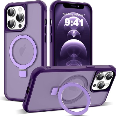For iPhone 13 Pro Max Two Tone Frosted Glitter [Magnetic Circle] Hybrid Case Frosted Hybrid - Purple