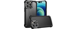 For iPhone 13 Pro Max Ultimate CaseX Transparent Hybrid Case with Metal Buttons And Camera Edges - Black