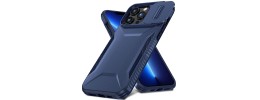 For iPhone 13 Pro Max Ultimate U Design Hybrid with Camera Window Covering - Dark Blue