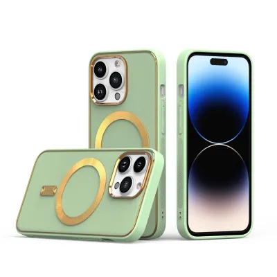 For iPhone 13 Pro Max Ultimate PU Leather [Magnetic Circle] Beautiful Hybrid - Teal
