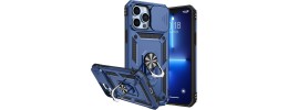 For iPhone 13 Pro Max V 3in1 Combo Kickstand Holster Cover Case - Dark Blue