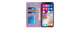 For iPhone 13 Pro Max Wallet Premium PU Vegan Leather ID Card Money Holder with Magnetic Closure - Purple
