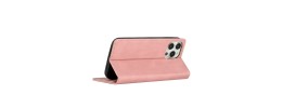 For iPhone 13 Pro Max Wallet Premium PU Vegan Leather ID Card Money Holder with Magnetic Closure - Rose Gold