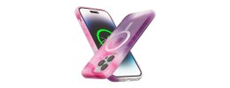 For iPhone 13 Pro Max WaterColor Design [Magnetic Circle] Gradiant Thick Premium Hybrid - Pink