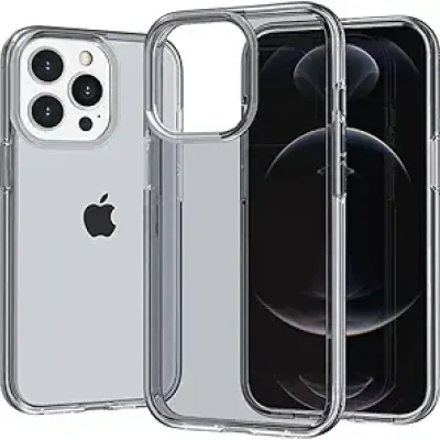 For iPhone 13 Pro Max Sturdy Ultra [Magnetic Circle] Thick 3mm Transparent Hybrid - Smoke