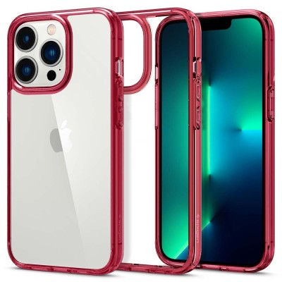 For iPhone 13 Pro Mesmerize Full Epoxy Glitter Sparkle Hybrid Case Cover - Red