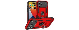 For iPhone 13 Pro Mirror Diamond Ring Stand Ornaments Cover Case - Red