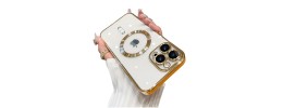For iPhone 13 Pro Mirror Electroplated Acrylic Hybrid Case Cover - Gold