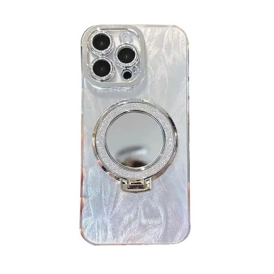 For iPhone 13 Pro Mirror Electroplated Acrylic Hybrid Case Cover - Silver