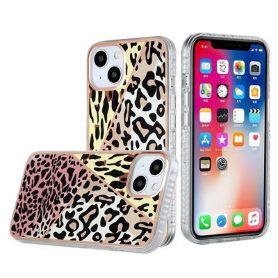 For iPhone 13 Pro Mix Shockproof IMD Electroplated Design Hybrid Case Cover - Animal C