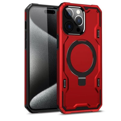 For iPhone 13 Pro Optimum Magnetic RingStand Case Cover - Red