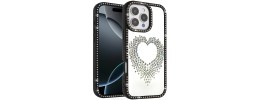 For iPhone 13 Pro Party Diamond Bumper Bling Hybrid Case Cover - Black