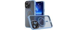 For iPhone 13 Pro Pure Transparent Thick Hybrid Camera Case Cover - Blue
