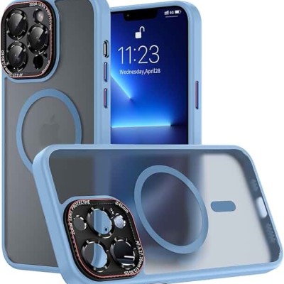 For iPhone 13 Pro Pure Transparent Thick Hybrid Camera Case Cover - Blue