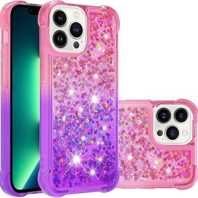 For iPhone 13 Pro Quicksand Diamond Bumper Hybrid Case Cover - Colorful Flower Arrangement