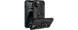 For iPhone 13 Pro Ring Magnetic Kickstand Hybrid Case Cover - Black