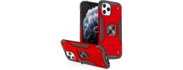 For iPhone 13 Pro Rocker Kickstand Tough Shockproof Hybrid Case Cover - Red