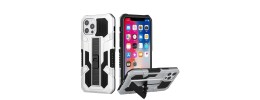 For iPhone 13 Pro Rocker Kickstand Tough Shockproof Hybrid Case Cover - Silver