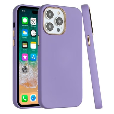 For iPhone 13 Pro Royal Electroplated Diamond Bling Premium Hybrid Case Cover - Purple
