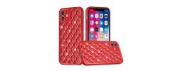 For iPhone 13 Pro Royal Electroplated Diamond Bling Premium Hybrid Case Cover - Red