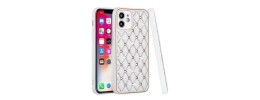 For iPhone 13 Pro Royal Electroplated Diamond Bling Premium Hybrid Case Cover - White