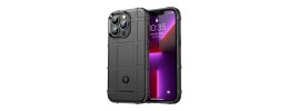 For iPhone 13 Pro Rugged Shield 3.2mm Thick TPU Case Cover - Black