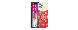 For iPhone 13 Pro SPLENDID Diamond Glitter Ornaments Engraving Case Cover - Bird Heart Red