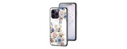 For iPhone 13 Pro SPLENDID Diamond Glitter Ornaments Engraving Case Cover - Flower Ring White