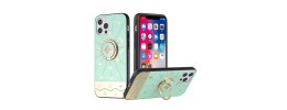 For iPhone 13 Pro SPLENDID Diamond Glitter Ornaments Engraving Case Cover - Harmony Rays Teal