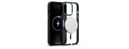 For iPhone 13 Pro SQUARE Hearts Passion [Magnetic Circle] Design Ornaments Chrome Hybrid - Black