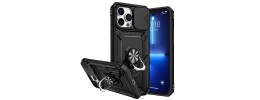 For iPhone 13 Pro SQUARE Passion Glitter Diamond Ring Stand Case Cover - BLACK CHROME C