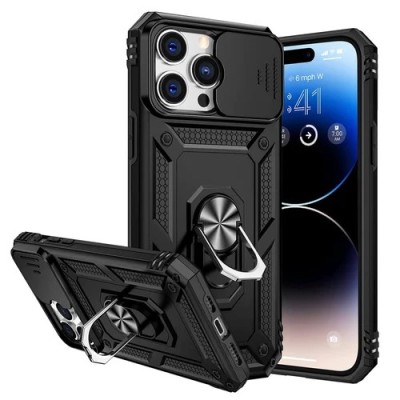 For iPhone 13 Pro SQUARE Passion Glitter Diamond Ring Stand Case Cover - BLACK CHROME H