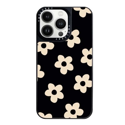For iPhone 13 Pro SQUARE Passion Glitter Diamond Ring Stand Case Cover - Floral Design√Ç¬†Black