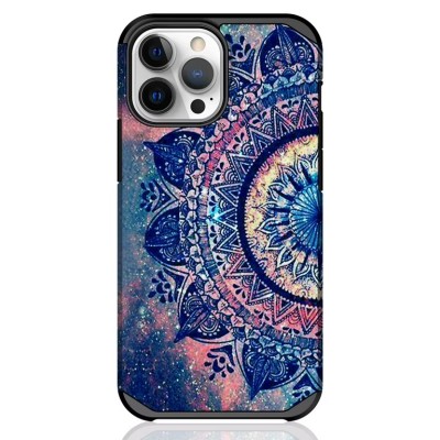 For iPhone 13 Pro Tough Anti-Slip Hybrid Case Cover - Colorful Mandala
