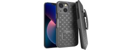 For iPhone 13 Pro Travel Kickstand Clip Hybrid Case Cover - Black