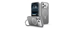 For iPhone 13 Pro Travel Kickstand Clip Hybrid Case Cover - Grey