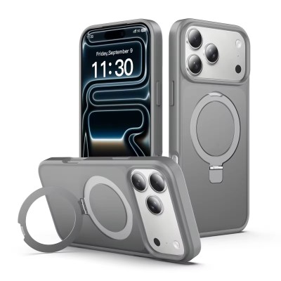 For iPhone 13 Pro Travel Kickstand Clip Hybrid Case Cover - Grey