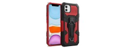 For iPhone 13 Pro Travel Kickstand Clip Hybrid Case Cover - Red