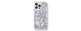 For iPhone 13 Pro Trendy Fashion Design Hybrid Case Cover - Butterfly Floral on Silver