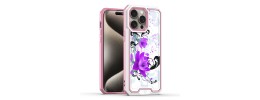 For iPhone 13 Pro Trendy Fashion Design Hybrid Case Cover - Crown on Pink