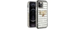 For iPhone 13 Pro Trendy Fashion Design Hybrid Case Cover - Crown on Silver