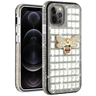 For iPhone 13 Pro Trendy Fashion Design Hybrid Case Cover - Crown on Silver